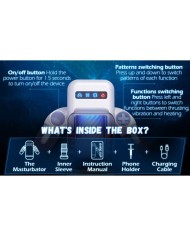 GAME CUP - MASTURBATEUR À VIBRATION DE POUSSÉE AVEC FONCTION CHAUFFANTE ET SUPPORT MOBILE - NOIR