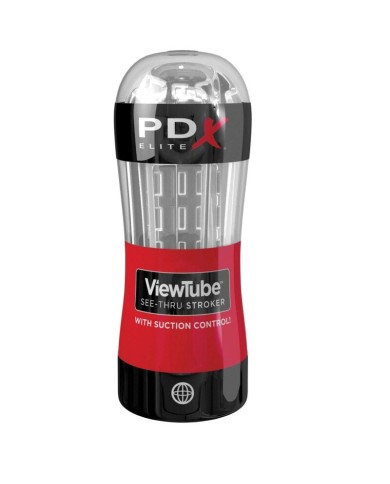 PDX ELITE - MASTURBATEUR STROKER TUBE DE VUE CONTRÔLE ASPIRATION TRANSPARENT