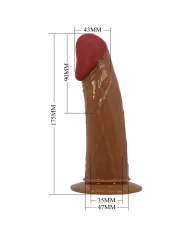 PRETTY LOVE - STARKS SLIP HARNAIS DILDO VIBRANT MULTI-VITESSES 17,5 CM MARRON CLAIR