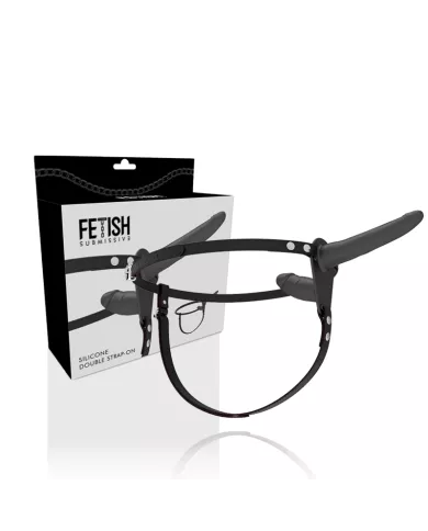 FETISH SUBMISSIVE HARNESS - DOUBLE PÉNÉTRATION NOIR