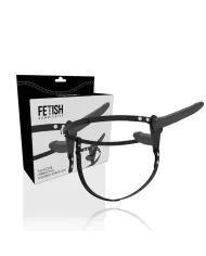 FETISH SUBMISSIVE HARNESS - VIBRATEUR NOIR DOUBLE PÉNÉTRATION FETISH SUBMISSIVE HARNESS - VIBRATEUR NOIR DOUBLE PÉNÉTRATION