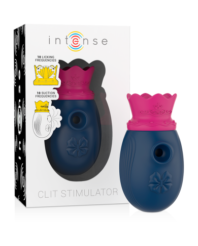 INTENSE - STIMULATEUR DE CLITORIS 10 MODES D'ASPIRATION ET DE LÉCHAGE - BLEU