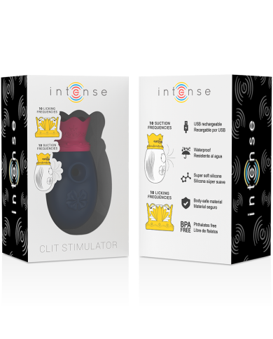 INTENSE - STIMULATEUR DE CLITORIS 10 MODES D'ASPIRATION ET DE LÉCHAGE - BLEU