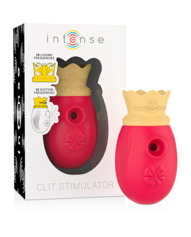 INTENSE - STIMULATEUR CLITORIS 10 MODES D'ASPIRATION ET DE LÉCHAGE - ROUGE