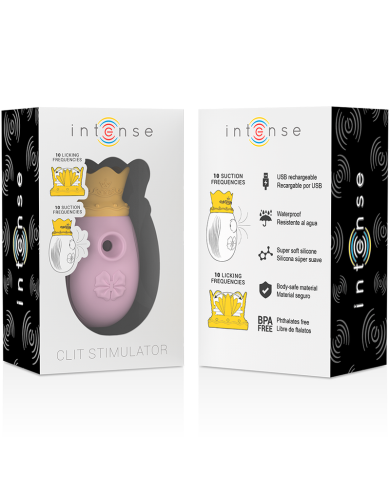 INTENSE - STIMULATEUR DE CLITORIS 10 MODES D'ASPIRATION ET DE LÉCHAGE - ROSE