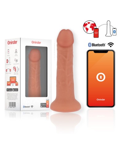 ONINDER - GRAND GODE VIBRATEUR BOGOTÁ 9 VITESSES NATUREL 22 CM -O- 4,5 CM - APPLICATION GRATUITE