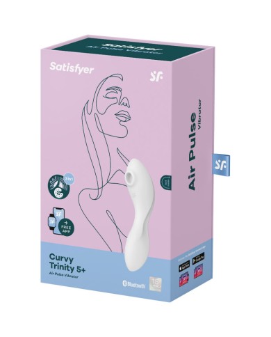 SATISFYER - APPLICATION STIMULATEUR ET VIBRATEUR CURVY TRINITY 5 BLANC