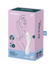 SATISFYER - APPLICATION STIMULATEUR ET VIBRATEUR CURVY TRINITY 5 BLANC