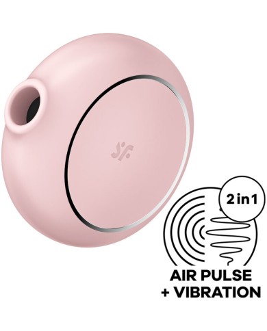 SATISFYER - STIMULATEUR ET VIBRATEUR DOUBLE AIR PULSE PRO TO GO 3 ROSE
