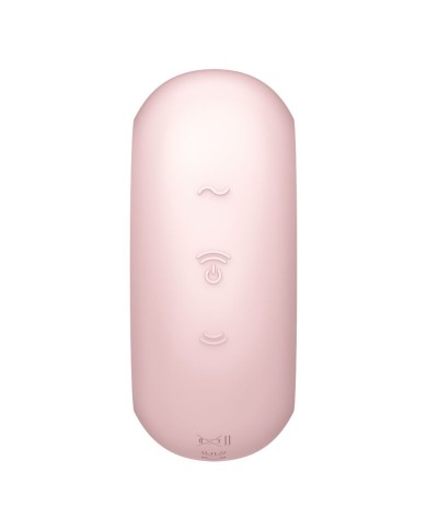 SATISFYER - STIMULATEUR ET VIBRATEUR DOUBLE AIR PULSE PRO TO GO 3 ROSE