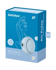 SATISFYER - STIMULATEUR ET VIBRATEUR DOUBLE AIR PULSE PRO TO GO 3 ROSE