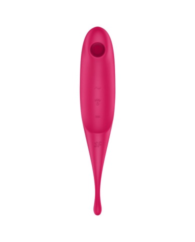 SATISFYER - STIMULATEUR ET VIBRATEUR TWIRLING PRO AIR PULSE ROUGE