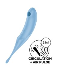 SATISFYER - STIMULATEUR ET VIBRATEUR TWIRLING PRO AIR PULSE ROUGE