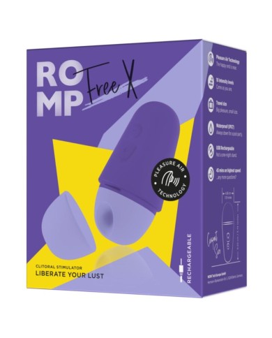 ROMP - STIMULATEUR CLITORIAL GRATUIT AVEC COUVERCLE, 10 NIVEAUX, RECHARGEABLE, VIOLET