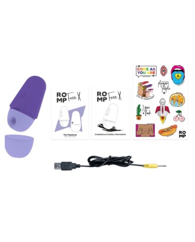 ROMP - STIMULATEUR CLITORIAL GRATUIT AVEC COUVERCLE, 10 NIVEAUX, RECHARGEABLE, VIOLET