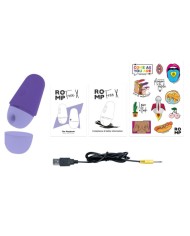 ROMP - STIMULATEUR CLITORIAL GRATUIT AVEC COUVERCLE, 10 NIVEAUX, RECHARGEABLE, VIOLET