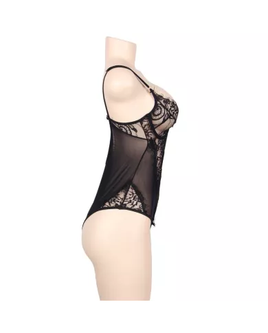 SUBBLIME - QUEEN PLUS DENTELLE FLORALE ET TEDDY NOIR  FRANGES SUBBLIME - QUEEN PLUS DENTELLE FLORALE ET TEDDY NOIR  FRANGES