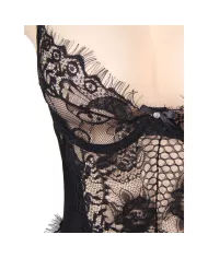 SUBBLIME - QUEEN PLUS DENTELLE FLORALE ET TEDDY NOIR  FRANGES SUBBLIME - QUEEN PLUS DENTELLE FLORALE ET TEDDY NOIR  FRANGES