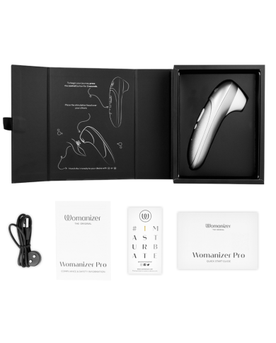 WOMANIZER - STIMULATEUR CLITORIAL VIBRANT PRO GRIS ARGENTÉ
