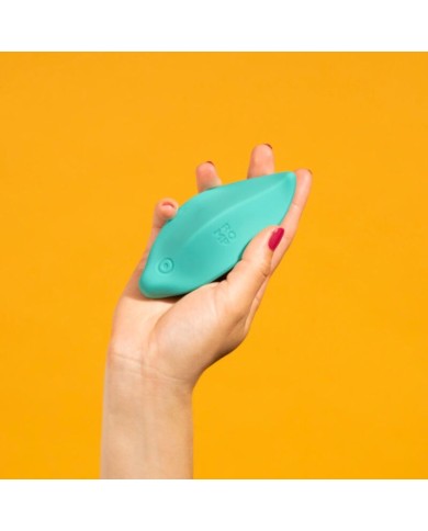 ROMP - VIBRATEUR WAVE STIMULATEUR CLITORIAL FORME ERGONOMIQUE VERT D'EAU