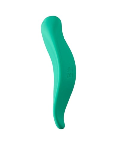 ROMP - VIBRATEUR WAVE STIMULATEUR CLITORIAL FORME ERGONOMIQUE VERT D'EAU