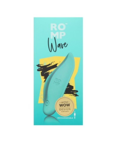 ROMP - VIBRATEUR WAVE STIMULATEUR CLITORIAL FORME ERGONOMIQUE VERT D'EAU