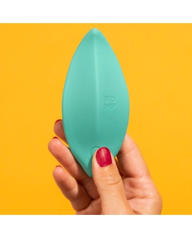 ROMP - VIBRATEUR WAVE STIMULATEUR CLITORIAL FORME ERGONOMIQUE VERT D'EAU