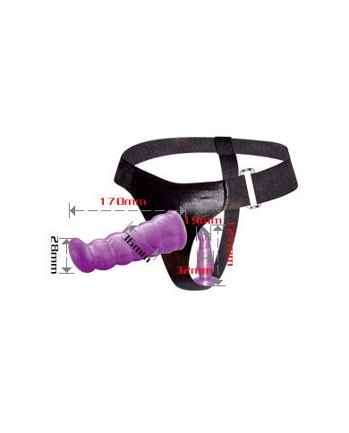 BAILE - HARNAIS ANAL ET VAGINAL FEMME LILAS GPOINT 17 CM