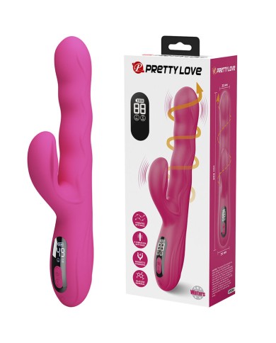 PRETTY LOVE - VIBRATEUR LAPIN MULTIFONCTION WINTERS AVEC AFFICHAGE LED ROSE