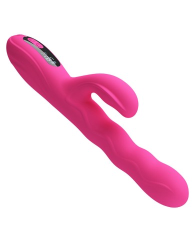 PRETTY LOVE - VIBRATEUR LAPIN MULTIFONCTION WINTERS AVEC AFFICHAGE LED ROSE
