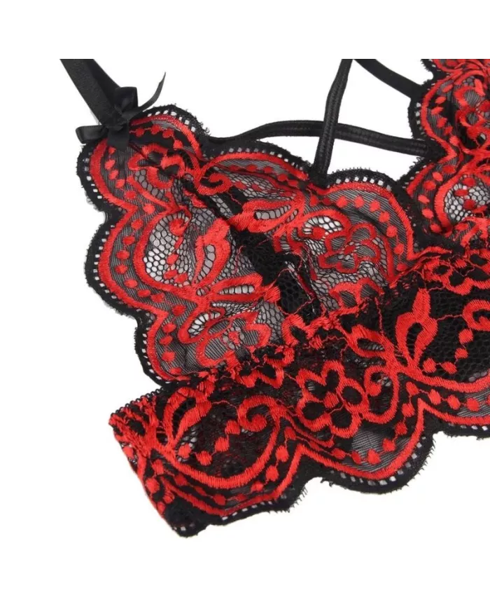 SUBBLIME - SET ENSEMBLE DEUX PIÈCES TOP ET CULOTTE EN DENTELLE S/M SUBBLIME - SET ENSEMBLE DEUX PIÈCES TOP ET CULOTTE EN DENTELLE S/M