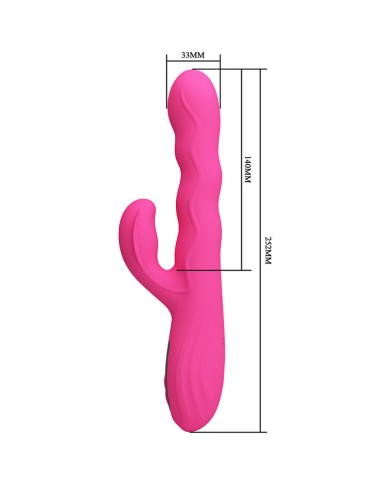 PRETTY LOVE - VIBRATEUR LAPIN MULTIFONCTION WINTERS AVEC AFFICHAGE LED ROSE