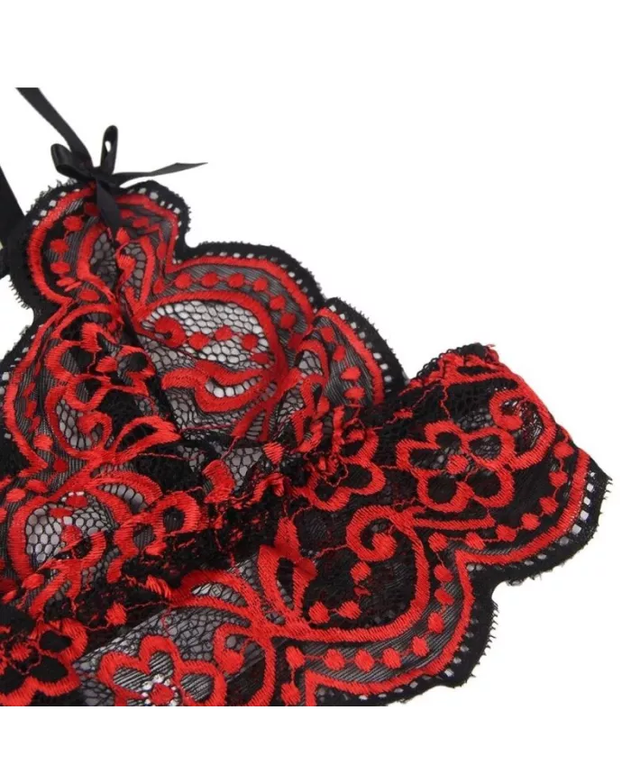 SUBBLIME - SET ENSEMBLE DEUX PIÈCES TOP ET CULOTTE EN DENTELLE S/M SUBBLIME - SET ENSEMBLE DEUX PIÈCES TOP ET CULOTTE EN DENTELLE S/M