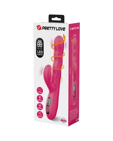 PRETTY LOVE - VIBRATEUR LAPIN MULTIFONCTION WINTERS AVEC AFFICHAGE LED ROSE