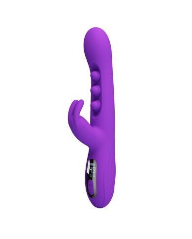 PRETTY LOVE - VIBRATEUR LAPIN SABIEN AVEC STIMULATION PAR TAPOTEMENTS ET LED VIOLETTE