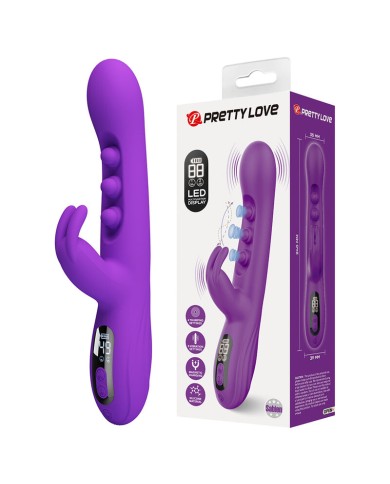PRETTY LOVE - VIBRATEUR LAPIN SABIEN AVEC STIMULATION PAR TAPOTEMENTS ET LED VIOLETTE