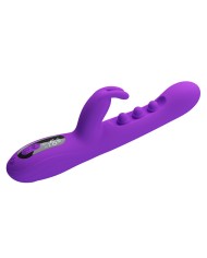 PRETTY LOVE - VIBRATEUR LAPIN SABIEN AVEC STIMULATION PAR TAPOTEMENTS ET LED VIOLETTE