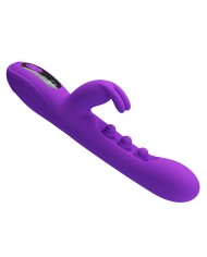 PRETTY LOVE - VIBRATEUR LAPIN SABIEN AVEC STIMULATION PAR TAPOTEMENTS ET LED VIOLETTE