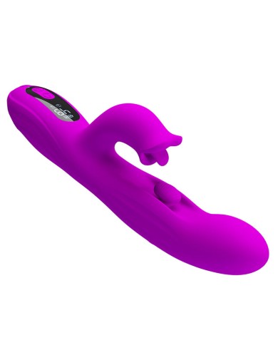 PRETTY LOVE - VIBRATEUR OSCILLANT LAPIN YALANDA AVEC AFFICHAGE LED VIOLET