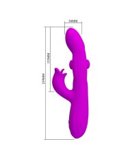 PRETTY LOVE - VIBRATEUR OSCILLANT LAPIN YALANDA AVEC AFFICHAGE LED VIOLET
