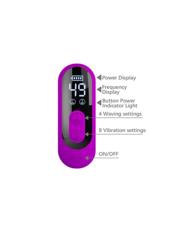 PRETTY LOVE - VIBRATEUR OSCILLANT LAPIN YALANDA AVEC AFFICHAGE LED VIOLET