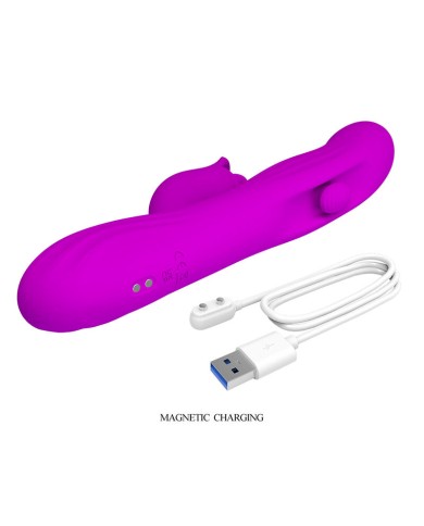 PRETTY LOVE - VIBRATEUR OSCILLANT LAPIN YALANDA AVEC AFFICHAGE LED VIOLET