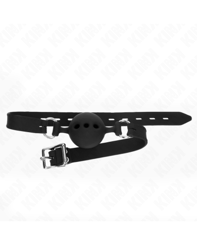 KINK - BÂTON ENTIEREMENT SILICONE 55 x 2 CM AVEC BOULE DE 5 CM TAILLE L NOIR AJUSTABLE 35-51 CM