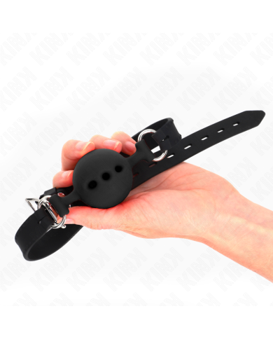 KINK - BÂTON ENTIEREMENT SILICONE 55 x 2 CM AVEC BOULE DE 5 CM TAILLE L NOIR AJUSTABLE 35-51 CM
