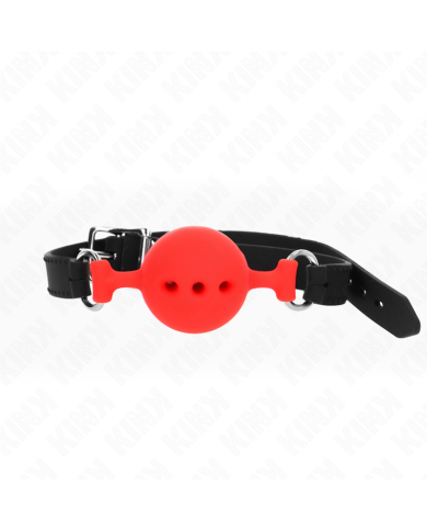 KINK - BAG ENTIER EN SILICONE 55 x 2 CM AVEC BOULE DE 4,5 CM TAILLE M ROUGE AJUSTABLE 35-51 CM