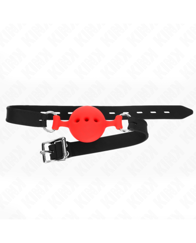 KINK - BAG ENTIER EN SILICONE 55 x 2 CM AVEC BOULE DE 4,5 CM TAILLE M ROUGE AJUSTABLE 35-51 CM