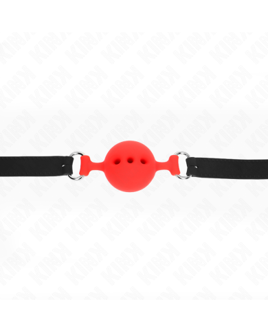 KINK - BAG ENTIER EN SILICONE 55 x 2 CM AVEC BOULE DE 4,5 CM TAILLE M ROUGE AJUSTABLE 35-51 CM