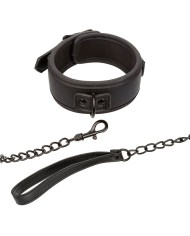 CALEXOTICS - NOCTURNAL COLLIER ET LAISSE EN CUIR RÉGLABLE NOIR