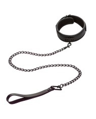 CALEXOTICS - NOCTURNAL COLLIER ET LAISSE EN CUIR RÉGLABLE NOIR