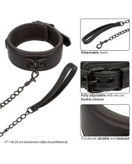 CALEXOTICS - NOCTURNAL COLLIER ET LAISSE EN CUIR RÉGLABLE NOIR